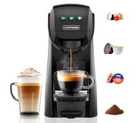 Warriors1 Cafetera Cápsula 4 en 1 para Nespresso OL, Dolce Gusto, Lavazza A Modo Mio y Café Molido, 20 bars, 0,82 L, 3 niveles de Temperatura y 3 tamaños de Taza Programables, Máquina Multicapsulas