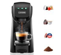Warriors1 Cafetera Cápsula 4en1 para Nespresso, Dolce Gusto, Lavazza A Modo Mio y Café Molido, 20 bars, 0,8 L Depósito, 3 niveles de Temperatura y 3 tamaños de Taza Programables, Máquina Multicapsulas