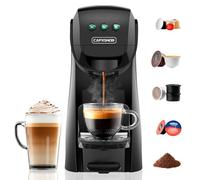 Warriors1 Cafetera Capsula 5en1 para Dolce Gusto, Nespresso, Lavazza A Modo Mio, Expreso Point y Café Molido, 20bar, 0,8L, Automática y Compacta Máquina Multicápsula, Multibebida para Hogar y Oficina