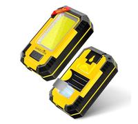 WARSUN LED Linterna Taller Recargable Portátil Linterna de Trabajo con Base Magnética y Gancho 30 W 1200 lúmenes Súper Brillante para Reparación, Amarillo