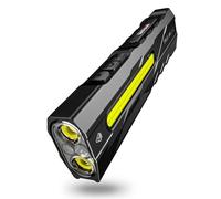 WARSUN Linterna T9 PRO EDC - Linterna LED recargable de 1300 lúmenes con base magnética y clip de bolsillo, luz de trabajo compacta para camping, senderismo, reparación de automóviles y transporte