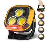 WARSUN Linterna Taller LED Recargable, 2000LM 10000mAh Lámparas de Inspección COB Luz de Trabajo 22 Modos 4 Color con Base Iman & Gancho para Emergencia, Auto, Cámping, Mecanico