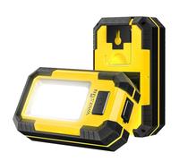 WARSUN Pack de 2 LED Linterna Taller Recargable Portátil Linterna de Trabajo con Base Magnética y Gancho 30 W 1200 lúmenes Súper Brillante para Reparación(Amarillo)