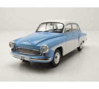 Wartburg 312 1965 Azul Claro Blanco Modelo de Coche 1:24 Whitebox