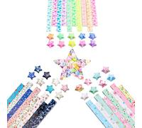 Wartoon Flower Maple Leaf Origami Stars Paper and Luminous 4-Leaf Clover Paper Set, 1820 hojas