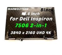 WARWOLFTEAM Compatible con Dell Inspiron 7506 2 en 1 P97F P97F003 P97F005 3DYN7 5PKJR 6FRV6 R5VC9 LCD LED pantalla digitalizador de repuesto completo conjunto de bisagra de 15.6 pulgadas 4K (negro)