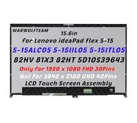 WARWOLFTEAM Compatible con Lenovo IdeaPad Flex 5-15 5-15ALC05 5-15IIL05 5-15ITL05 82HT 81X3 82HV 5D10S39643 15.6 pulgadas 1920 x 1080 FHD 30 pines LCD pantalla táctil bisel de montaje con Tablero de