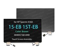 WARWOLFTEAM Conjunto completo de repuesto con bisagras para HP Spectre X360 15-EB0073TX 15-EB0081NR 15-EB0083NR 15-EB1043DX LCD pantalla táctil digitalizador montaje UHD 15.6 pulgadas L97636-001