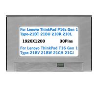 WARWOLFTEAM Pantalla de repuesto para Lenovo ThinkPad T16 Gen 1 Type-21BV 21BW 21CH 21CJ 16 pulgadas 1920X1200 30 pines 60Hz 47% NTSC 66% de sRGB LCD LED Panel de visualización (no táctil)