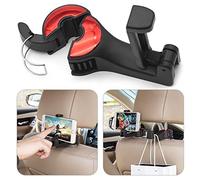 Warxin Gancho para Reposacabezas de Coche (2 PCS), , Soporte Universal para Reposacabezas de Asiento Trasero, Gancho de Almacenamiento, Soporte para Bolso (Diámetro Ajustable)