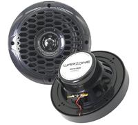 Warzone WZ65MK Altavoz marino de 2 vías de 6.5 pulgadas, 550 W máximo, 4 ohmios, imán de 12 onzas, cono de inyección negro con borde de goma para barcos y audio al aire libre (2 altavoces)