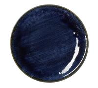 WAS Germany Platos planos, 30 cm de diámetro, juego de 6 unidades, porcelana azul oscuro