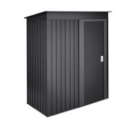Wasabi - Armario Exterior Terraza 1,39m2 Neat Antracita - Puerta Corredera - Techo Inclinado - 162x86x181cm - Caseta Jardín Resistente - Cobertizo Almacenamiento