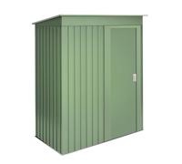 Wasabi - Armario Exterior Terraza 1,39m2 Neat Verde - Puerta Corredera - Techo Inclinado - 162x86x181cm - Caseta Jardín Resistente - Cobertizo Almacenamiento