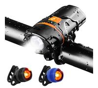 WASAGA Luz para Bicicleta, USB Recargable, 1200 lúmenes, Super Brillante, luz Delantera, Linterna, IP65 a Prueba de Agua, 6 Modos, Ciclo, luz, Linterna, antorcha