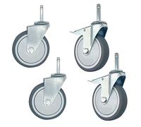 WASAJ Ruedas para carros Comedor de 4 Pulgadas y 100 mm, Ruedas giratorias Resistentes, Ruedas para Muebles, Ruedas de Transporte Industrial para carros, Ruedas de Repuesto universales, Paquete de