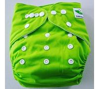 Wasbareluiers.eu - Pañal de Bolsillo de Algodón Ajustable, Lavable, Verde, Talla única
