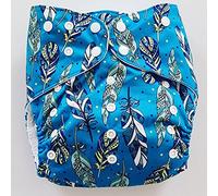 Wasbareluiers.eu - Pañal de Bolsillo de Algodón Deajustable y Lavable, Pluma, Tamaño grande