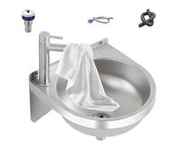 Waschbecken Halbkreisförmige - Installationskompatibilität-Waschbecken,Halbkreisförmiges WC-Handwaschbecken | Wandmontage-,für Badezimmer Gäste WC Küche Waschküche Restaurant Zuhause Café Hotel