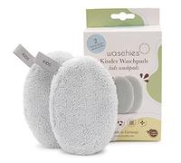 Waschies Almohadillas de lavado reutilizables para bebés y niños, paquete de 2 unidades, color azul pastel, limpieza suave de la cara y el cuerpo con solo agua, lavables, dermatológicamente probadas