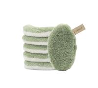 Waschies Sage - Juego de 6 almohadillas desmaquillantes, limpieza facial suave, lavables, reutilizables e hipoalergénicas, para todo tipo de pieles, alternativa a las almohadillas de algodón y