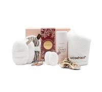Waschies Set de regalo de 10 piezas para mujer, caja de regalo con almohadillas desmaquillantes, almohadillas de tóner, turbante y más, limpieza suave, lavable, reutilizable y sostenible, todo tipo de