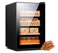 Wasd3Pods 50l Cigar Humidor Gabinete De Refrigeración, Calefacción Y Humedad del Sis-Tema De Control, Humidificador Humidificador con Estantes De Madera De Cedro Y La Luz Interior LED,A