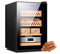Wasd3Pods 50l Cigar Humidor Gabinete De Refrigeración, Calefacción Y Humedad del Sis-Tema De Control, Humidificador Humidificador con Estantes De Madera De Cedro Y La Luz Interior LED,B