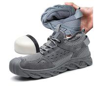 Wasd3Pods Calzado De Seguridad De Verano (37-46), Transpirable + Tejido Fly, Antiaplastamiento + Antiperforación, Calzado De Seguridad 6kv Aislado, Ligero Y Antideslizante,B-46EU