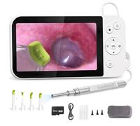 Wasd3Pods Cámara De Otoscopio De Oído con Pantalla De 5 Pulgadas, Alcance De Oído HD De 3,9 Mm con Luz, Tarjeta De 32 G Pies, Admite Almacenamiento De Fotos Y Grabación De Video