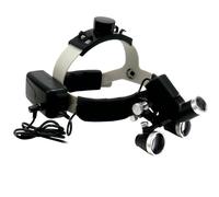 Wasd3Pods Lupas Binoculares con Luz,2.5X 3.5X Lupas ópticas, Casco Ajustable, 5w LED Lámpara De Cabeza,Equipo De Odontología,Black-3.5X