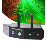 Wasd3Pods Luz De Discoteca De Fiesta Profesional, Luz De Escenario con Efecto De 6 Haces, Luz De Escenario con Patrón De DJ, Controlada por DMX 512/activada por Voz