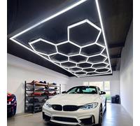 Wasd3Pods Luz LED Hexagonal De 720 W, 86400 LM, 6500 K, para Garajes con Marco Rectangular. Luz De Techo LED con Diseño De Panal. Luces De Techo LED para Talleres De Carrocería