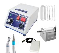 Wasd3Pods Micromotor Dental De 35 000 RPM para Pulido, Pulidora De Joyas De Laboratorio con Dos Cabezales, Micromotor Eléctrico para Laboratorios Y Clínicas Dentales