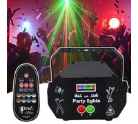 Wasd3Pods Mini 3 En 1 Luces De Fiesta,Luces De Discoteca,Luz Estroboscópica De Escenario,Proyector De Múltiples Patrones Activado por Sonido con Mando a Distancia,para Fiestas Bar