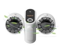 Wasd3Pods Ventilador De Doble Cabeza, Ventilador Portátil, Ventilador De Camping con Iluminación, Pantalla Digital Inteligente, para Acampar Al Aire Libre, Viajar Y Trabajar,White