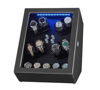 Wasd3Pods Vitrina con Enrollador Automático De Relojes, 8 Bobinadores + 5 Almohadas, Caja De Almacenamiento De Lujo con 4 Modos De Rotación, Motor Silencioso, para Relojes De Hombre Y Mujer,A