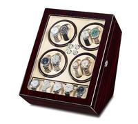 Wasd3Pods Vitrina con Enrollador Automático De Relojes, 8 Bobinadores + 5 Almohadas, Caja De Almacenamiento De Lujo con 4 Modos De Rotación, Motor Silencioso, para Relojes De Hombre Y Mujer,B