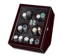 Wasd3Pods Vitrina con Enrollador Automático De Relojes, 8 Bobinadores + 5 Almohadas, Caja De Almacenamiento De Lujo con 4 Modos De Rotación, Motor Silencioso, para Relojes De Hombre Y Mujer,C