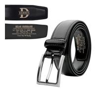 Wasetell Cinturón de cuero para hombre personalizado Día de San Valentín Piensa en mí cada vez que te quites el cinturón Regalo divertido de aniversario para esposo Cumpleaños de hombre,01