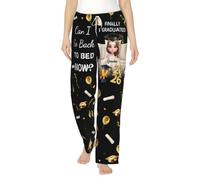 Wasetell Pantalones de pijama de graduación personalizados, con nombre personalizado, retrato de graduado, pantalones de descanso de graduación de clase 2026, S2., S-2XL