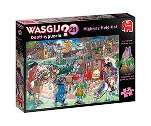 Wasgij Destiny 21, Highway Holdup - Rompecabezas de 1000 Piezas para Adultos - Rompecabezas Colorido, desafiante y Estimulante para Adultos - Puzzle The Future - 100% cartón Reciclado - 1000 Piezas -