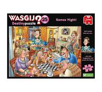 Wasgij Destiny 25, Games Night - Rompecabezas de 1000 Piezas para Adultos - Rompecabezas Colorido, Divertido, desafiante y Estimulante para Adultos - Puzzle The Future - 100% cartón Reciclado - 1000