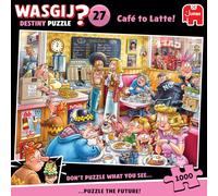 Wasgij Destiny 27 - Desde el Petit Noir hasta el café Latte! - Café to Latte! - Puzzle Adulto - Puzzle Humorístico - Cartón 100% Reciclado - 1000 Piezas - Jumbo