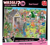 Wasgij Destiny 28 - ¡El trastero de Papá! - Dad Cave! - Puzzle Adulto - Puzzle Humorístico - Cartón 100% Reciclado - 1000 Piezas - Jumbo