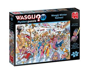 Wasgij Mystery 22, Winter Games - Rompecabezas de 1000 Piezas para Adultos - Rompecabezas Divertido y desafiante para Adultos - Puzzle What Happens Next - 100% cartón Reciclado - 1000 Piezas - Jumbo