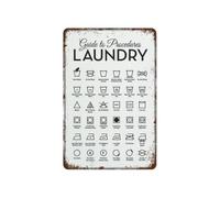 Wash Care Symbols Metal Sign Textile Cleaning Guide For Renter First Apartment Parent Laundry Nook Wall Decoration 8 X 12 inch