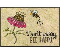 Wash+Dry Alfombra Bee Happy 50x75cm, Adecuada para Interiores y Exteriores, Lavable