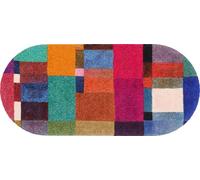 wash+dry Alfombra, Decor Mosaique 70x150cm, Adecuada para Interiores y Exteriores, Lavable, Multicolor