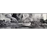 wash+dry Alfombra, Design Kiss The Cook 60x180cm, Adecuada para Interiores y Exteriores, Lavable, Gris